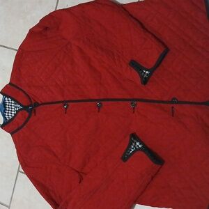 KORET Women's Size 22W Red Houndstooth Quilted Puffer Jacket